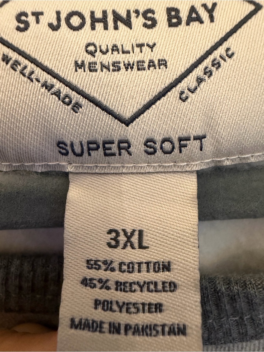 St. John’s Bay Men’s 3XL Super Soft Gray Crewneck Sweatshirt NWT $60 - Picture 5 of 10
